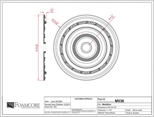 36" Ceiling Medallion - FOAMCORE STORE