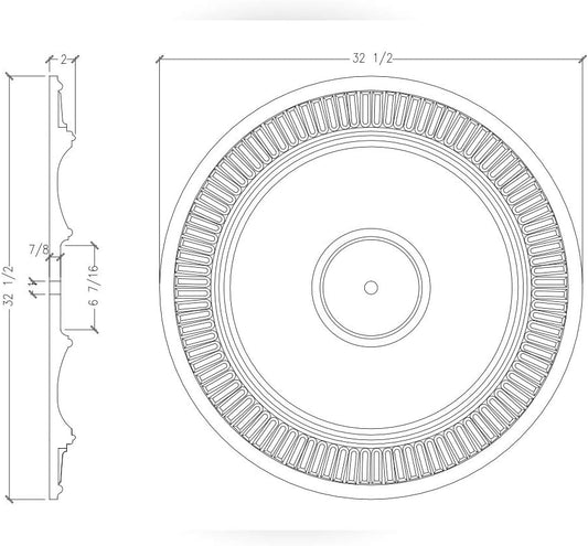 32” Ceiling Medallion - FOAMCORE STORE