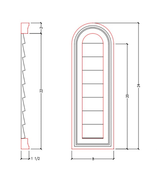Round Top Closed Arched Louver | CLA08