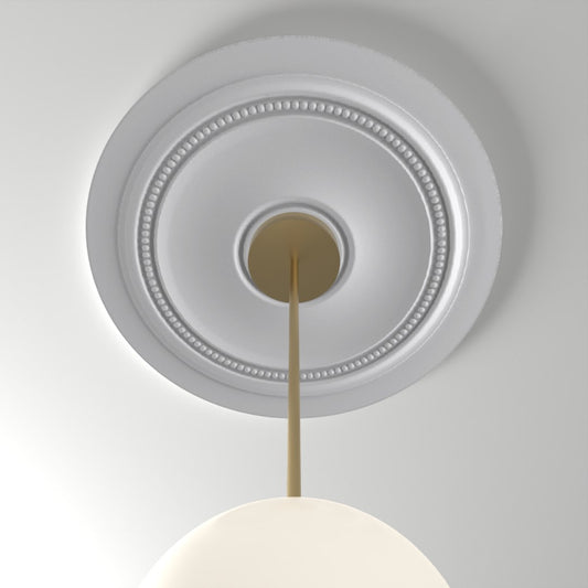 M530 ceiling medallion installed with pendant light