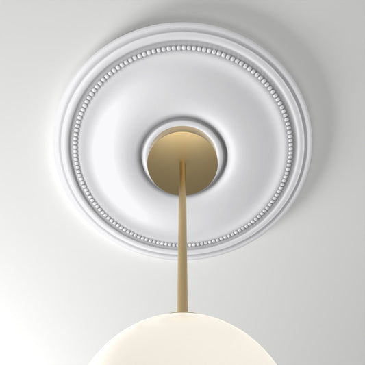 M540 ceiling medallion installed with pendant light