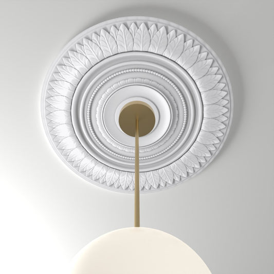 M551 ceiling medallion installed with pendant light