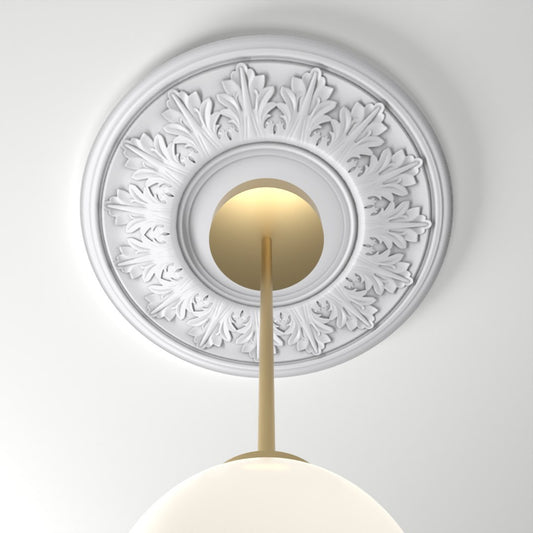 M562 ceiling medallion installed with pendant light