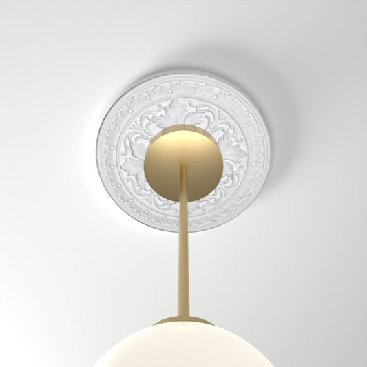 ME-CM-101 ceiling medallion installed with pendant light