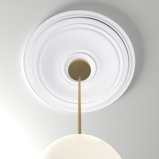 ME-CM-122 ceiling medallion installed with pendant light