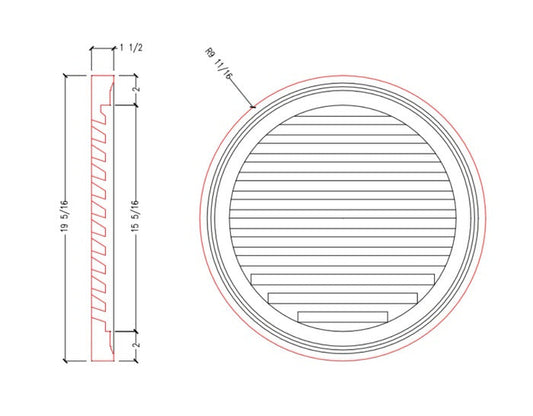 Functional Round Louver with Woodgrain | POLR-G