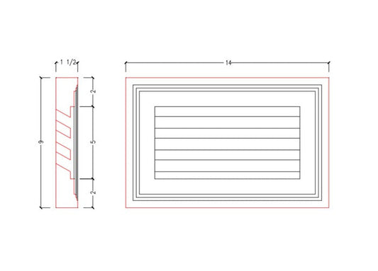 Functional Rectangular Louver with Woodgrain | PORL-G