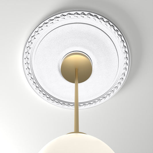 RM1717 ceiling medallion installed with pendant light