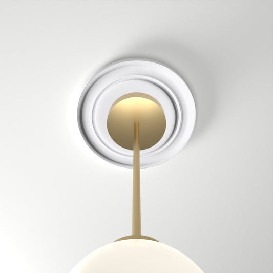 RM3721 ceiling medallion installed with pendant light
