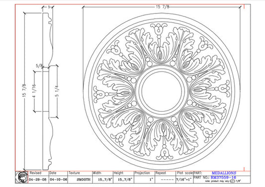 16" Ceiling Medallion | RM37559-16