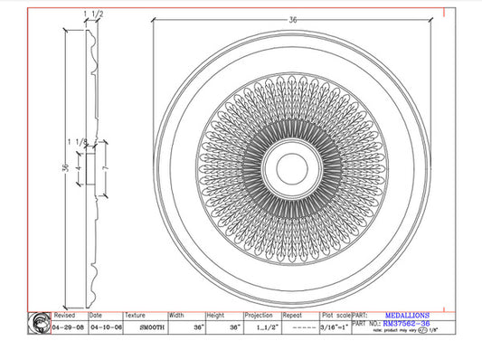 36" Ceiling Medallion | RM37562-36