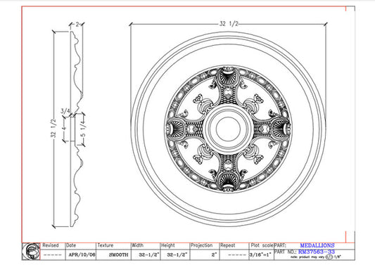 32.5" Ceiling Medallion | RM37563-33