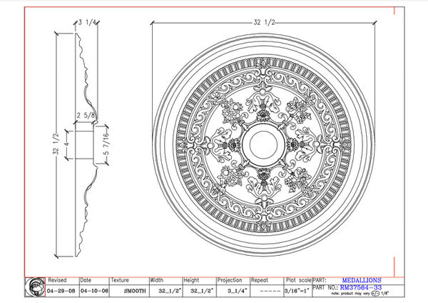 32.5" Ceiling Medallion | RM37564-33