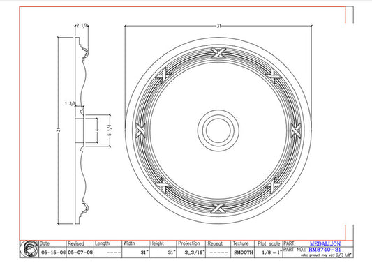 31" Ceiling Medallion | RM8740-31