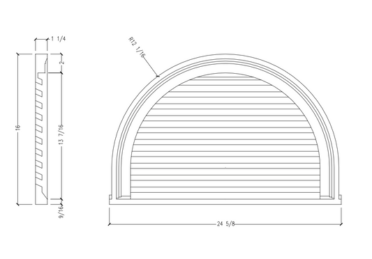 Functional Half Round Louver | POLHR