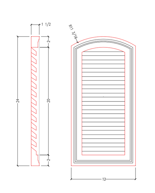 Functional Arch Louver with Eyebrow Top | POLE