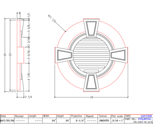 Functional Round Louver with Keystones | POLRF