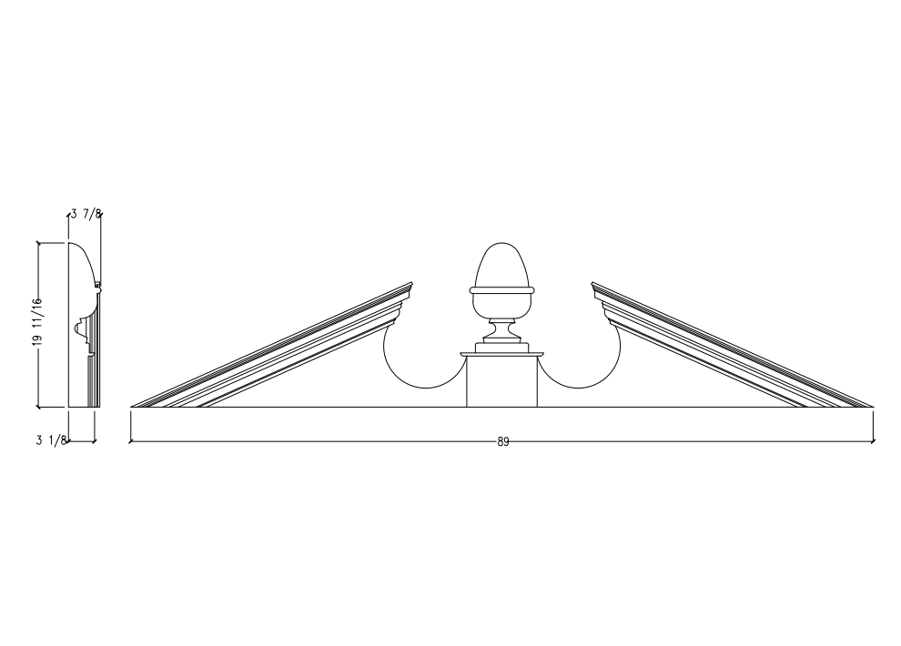 Acorn Pediment with Acorn | AP8915