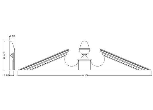 Acorn Pediment with Acorn | AP9416