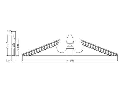 Acorn Pediment with Acorn | Woodgrain