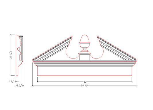 Acorn Pediment Mantle with Acorn | APM5020