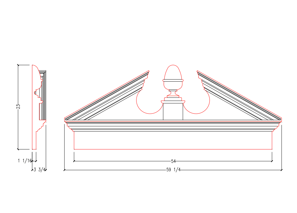 Acorn Pediment Mantle with Acorn | APM5421
