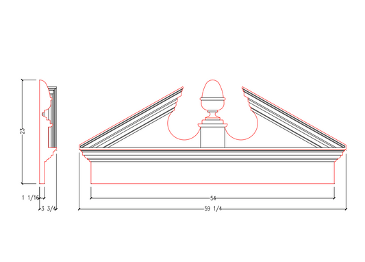 Acorn Pediment Mantle with Acorn | APM5421