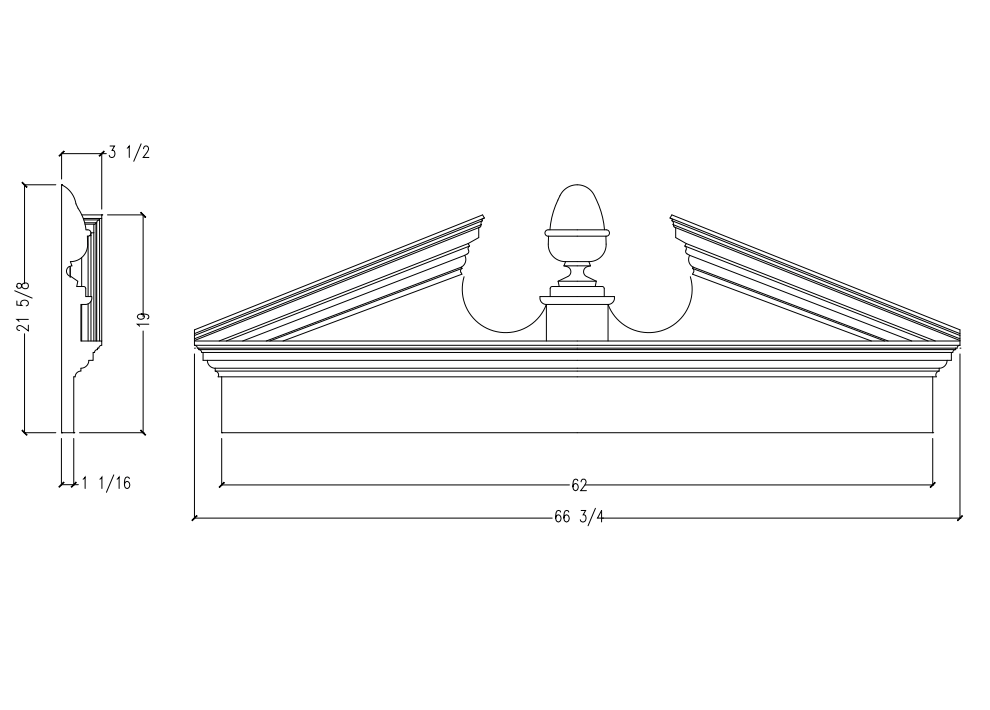 Acorn Pediment Mantle with Acorn | APM6222