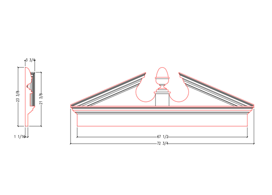 Acorn Pediment Mantle with Acorn | APM6821