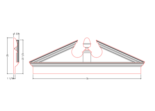 Acorn Pediment Mantle with Dentil | APM7523