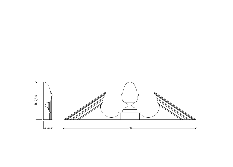 Acorn Pediment with Acorn | AP5812