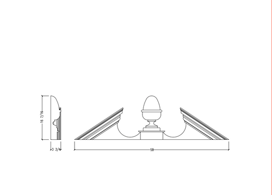 Acorn Pediment with Acorn | AP5812