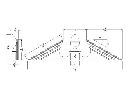 Acorn Pediment Component | AP5411