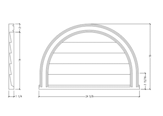 Closed Half Round Louver | CLHR