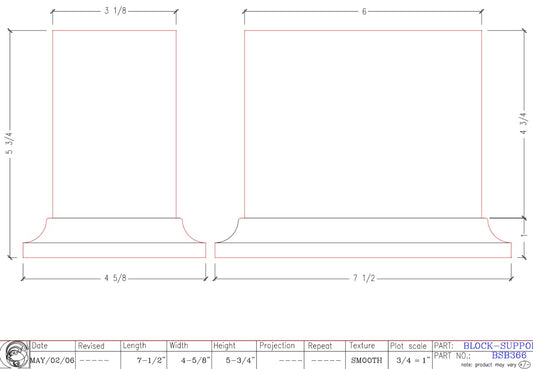 Balustrade Support Block | BSB366