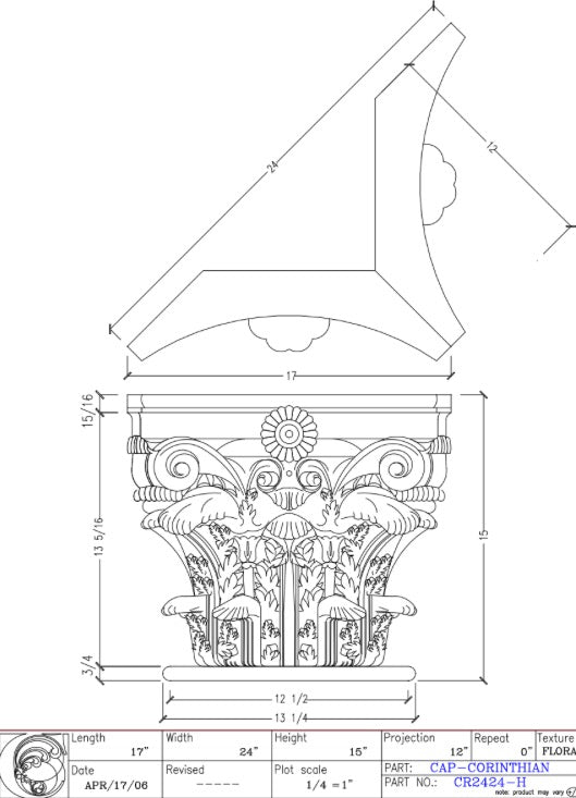 Roman Corinthian Capital | CR2424-H