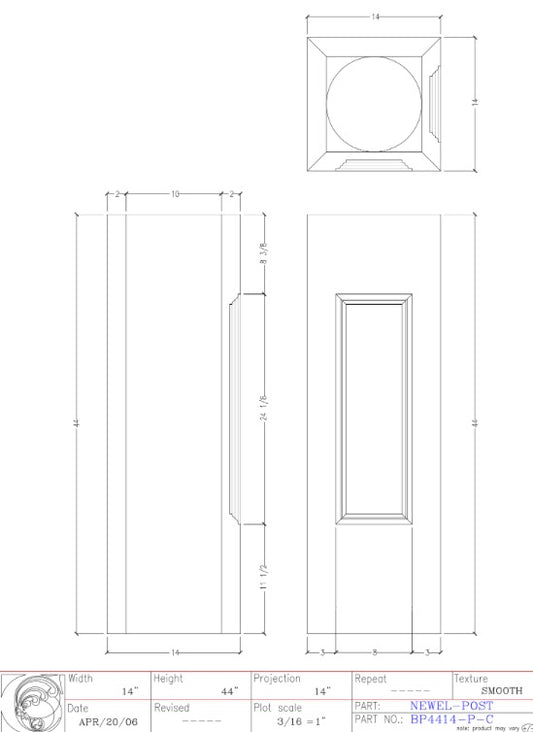 Newel Post | BP4414-P-C