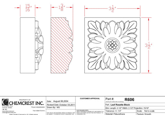 Leaf Rosette Block | R606