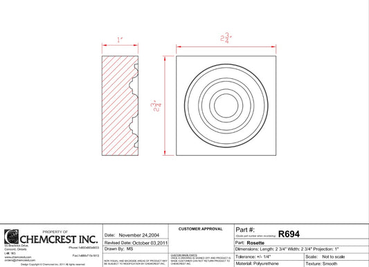 Rosette Block | R694