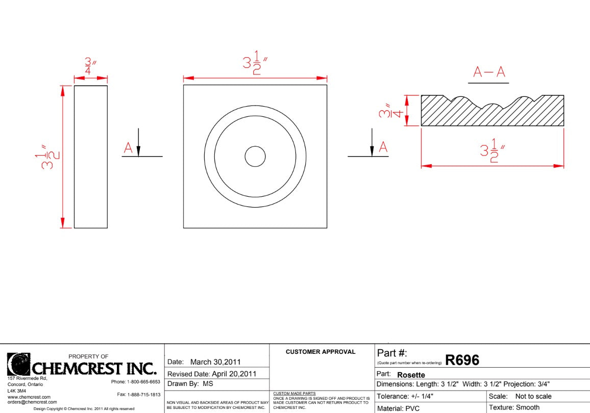 Rosette Block | R696