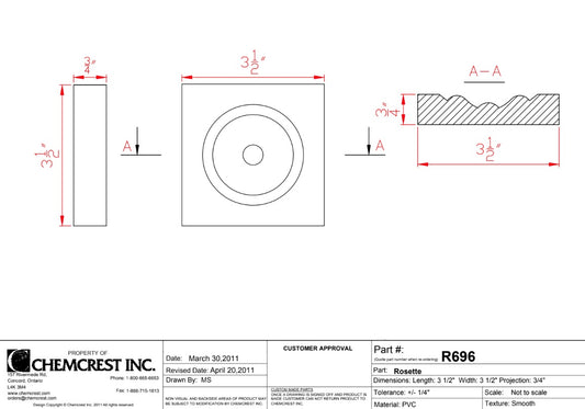 Rosette Block | R696
