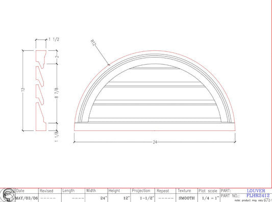 Open Half Round Louver