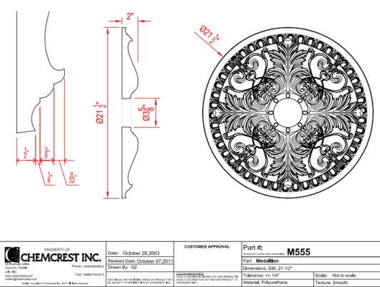 21" Ceiling Medallion | M555