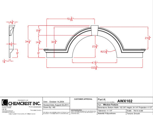 Window Head with Arch & Keystone | AWX102