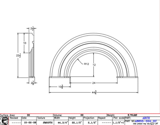 Arch with End Caps | A8655-EC