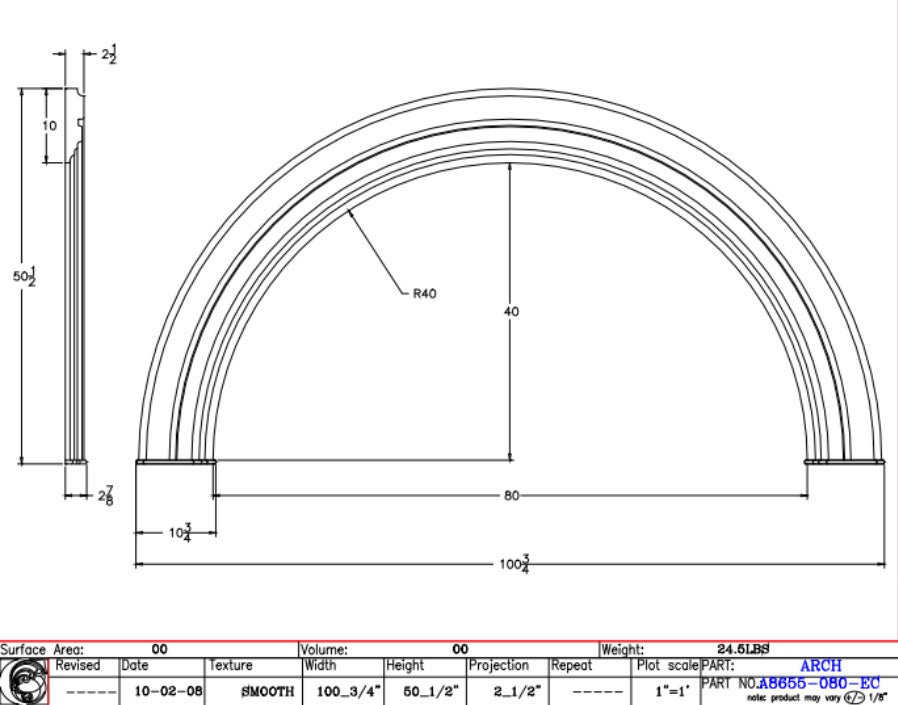 Arch with End Caps | A8655-EC