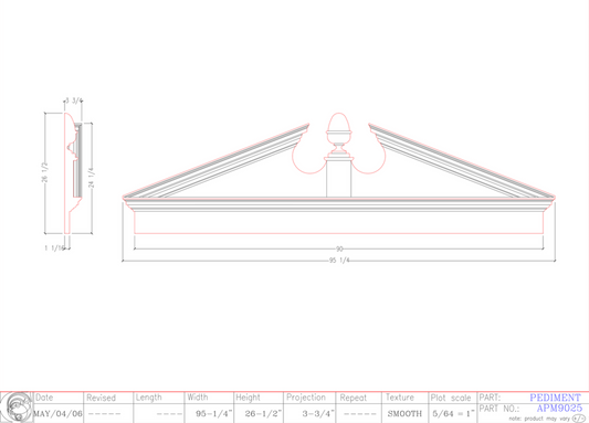Acorn Pediment Mantle with Acorn| APM9025