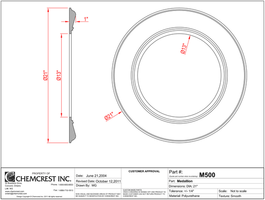 21” Ceiling Medallion | Foamcore M500
