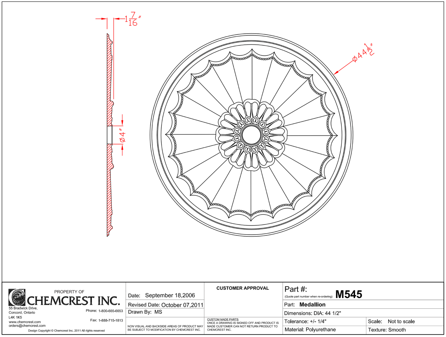 45" Ceiling Medallion | M545
