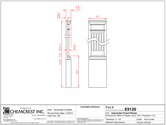 Adjustable Fluted Pilaster | E9120
